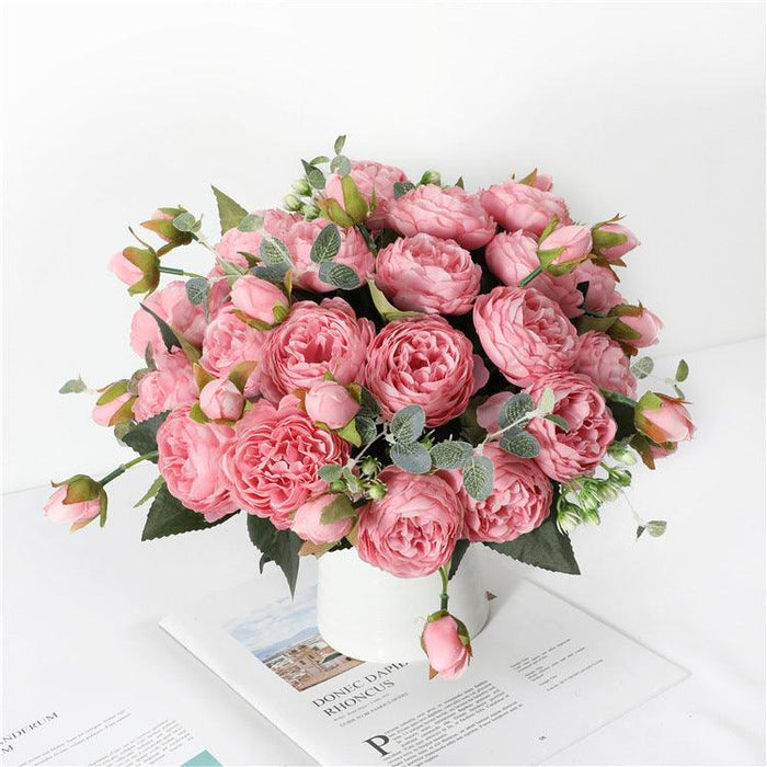 Clearance Peony Bush Stems Bouquet Artificial Silk Peony Wholesale