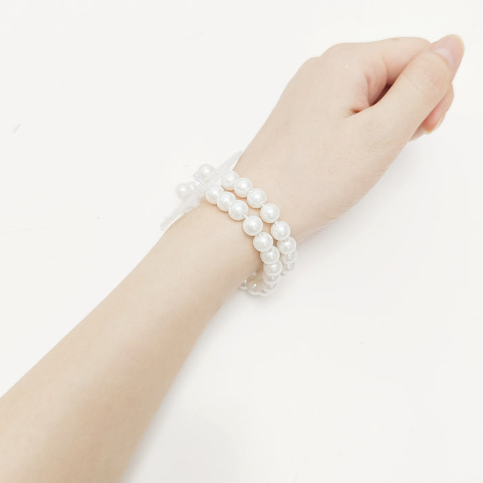 Clearance Bulk Elastic Pearl Wrist Bracelets Bands Corsage Accessories for DIY Wedding Wrist Flowers Wholesale
