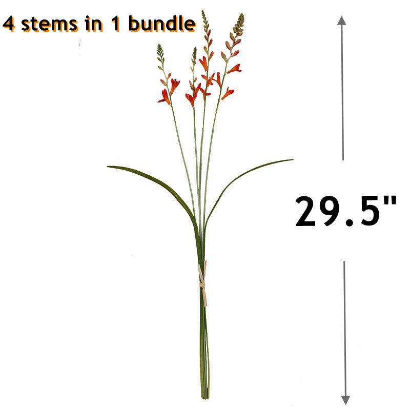 Tiges de crocosmia artificielles en vrac de 29,5 pouces, fleurs en soie de crocosmia en gros