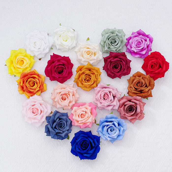 Bulk 6Pcs Curled Rose Heads for Crafts Centerpiece Wedding Party Decoration Bouquet Home Garden Decor Wholesale