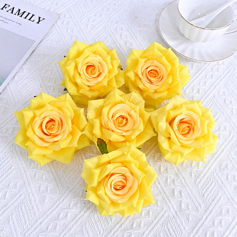 Bulk 6Pcs Curled Rose Heads for Crafts Centerpiece Wedding Party Decoration Bouquet Home Garden Decor Wholesale