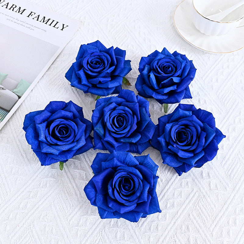 Bulk 6Pcs Curled Rose Heads for Crafts Centerpiece Wedding Party Decoration Bouquet Home Garden Decor Wholesale