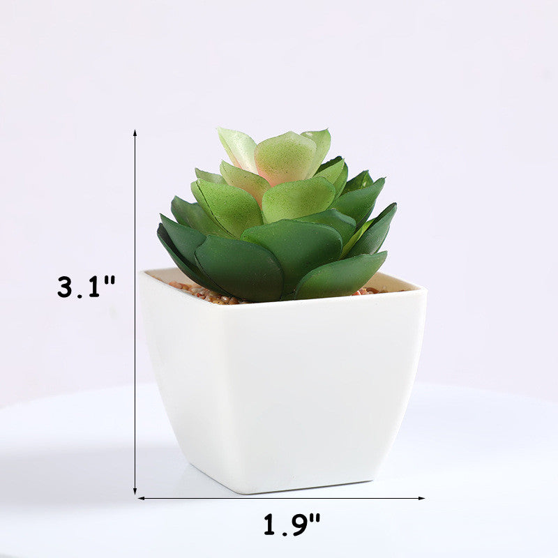 Bulk 3Pcs Cute Artificial Potted Succulent Plants in Vase Mini Succulent Planters Wholesale