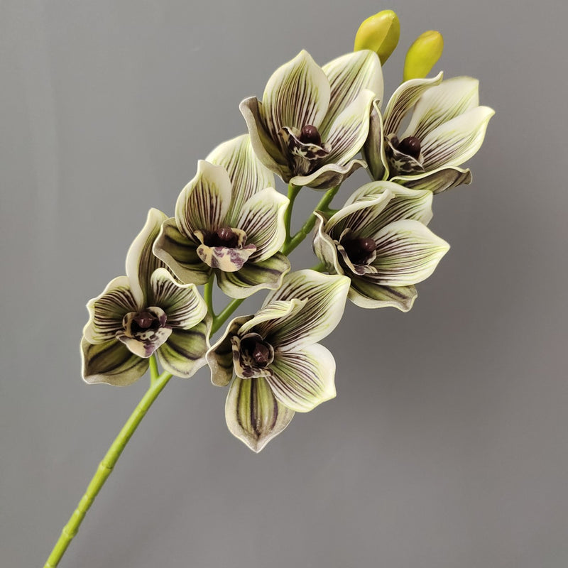 Tiges de cymbidium artificielles en vrac de 26,7 po au toucher réaliste, vente en gros