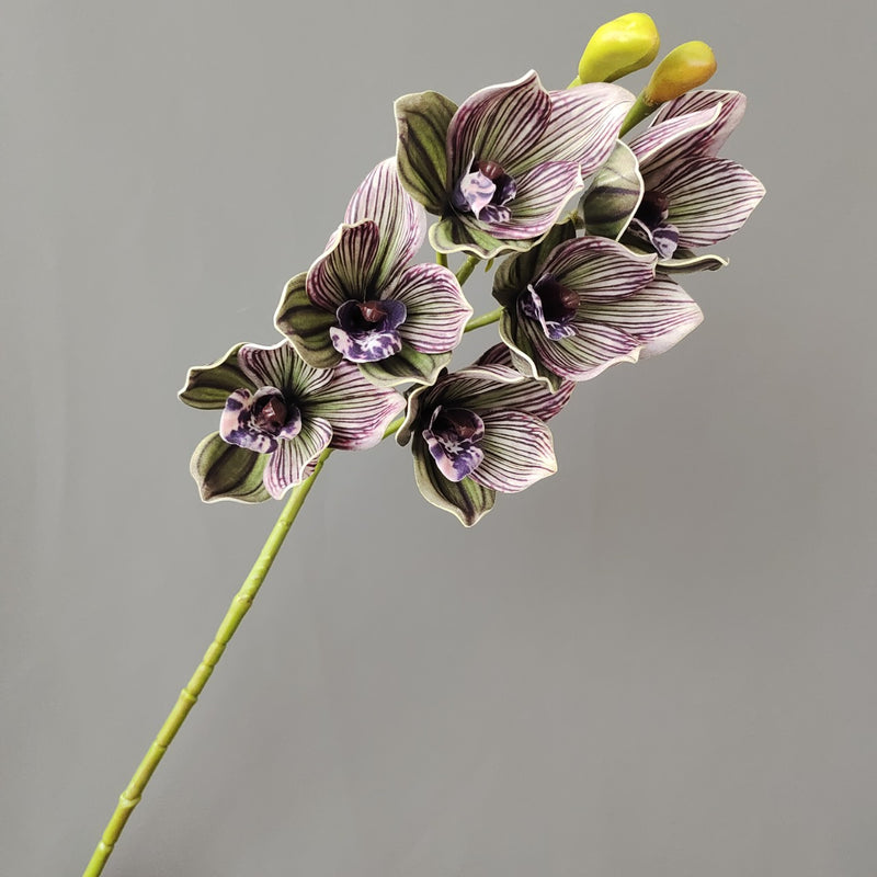 Tiges de cymbidium artificielles en vrac de 26,7 po au toucher réaliste, vente en gros