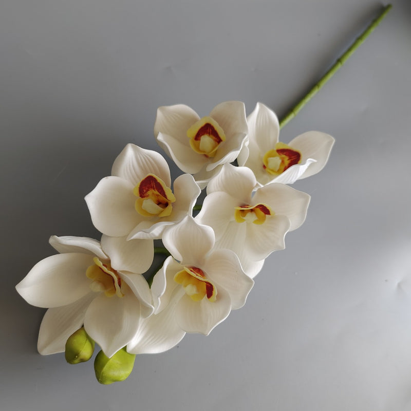 Tiges de cymbidium artificielles en vrac de 26,7 po au toucher réaliste, vente en gros