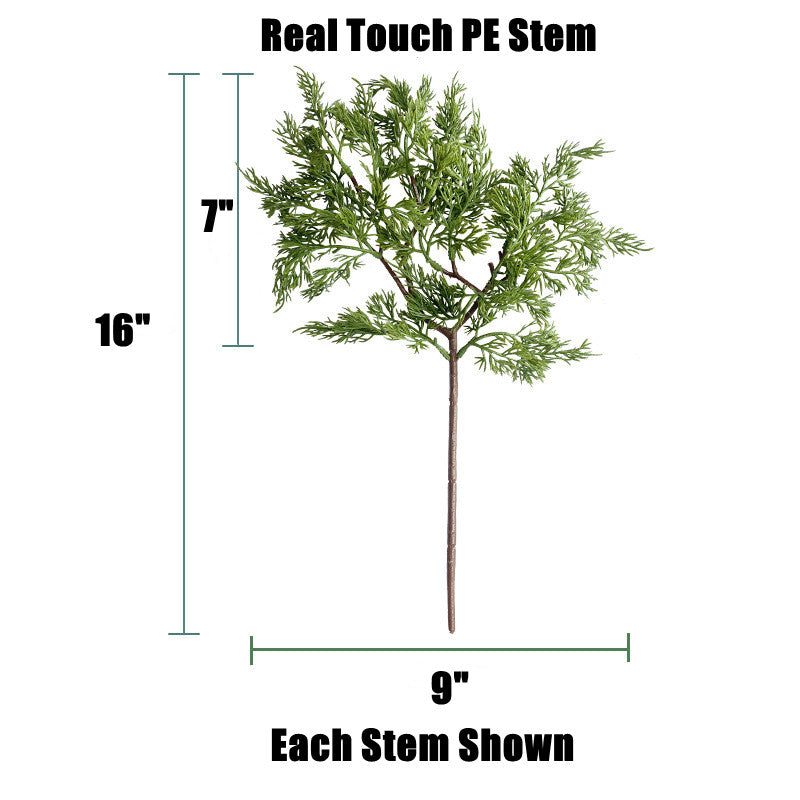 Lot de 5 tiges de pin cyprès de 16 pouces de haut, décoration de Noël et d'hiver, vente en gros 