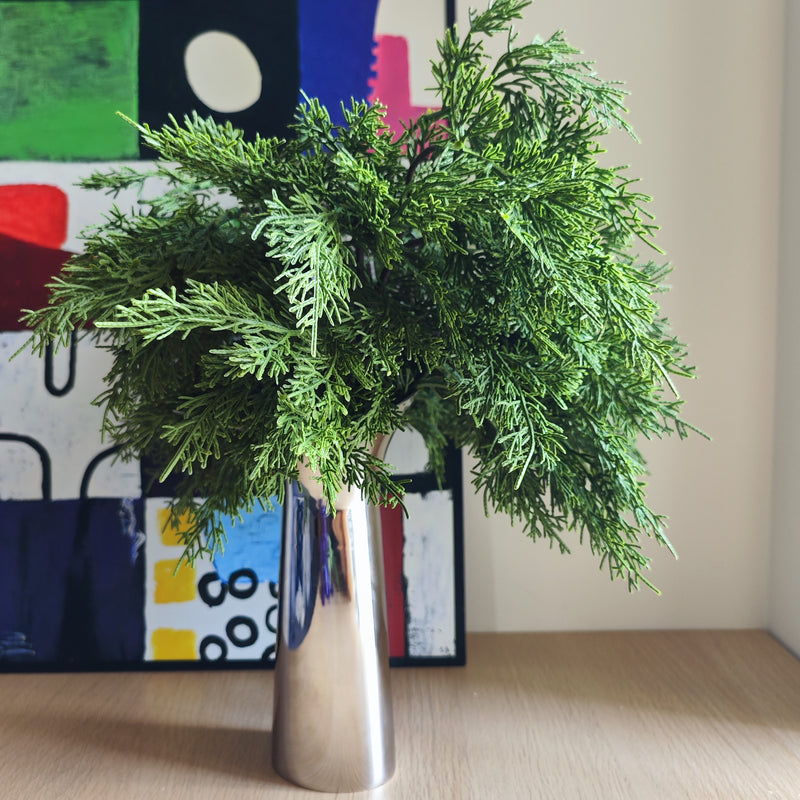 Lot de 5 tiges de pin cyprès de 16 pouces de haut, décoration de Noël et d'hiver, vente en gros 