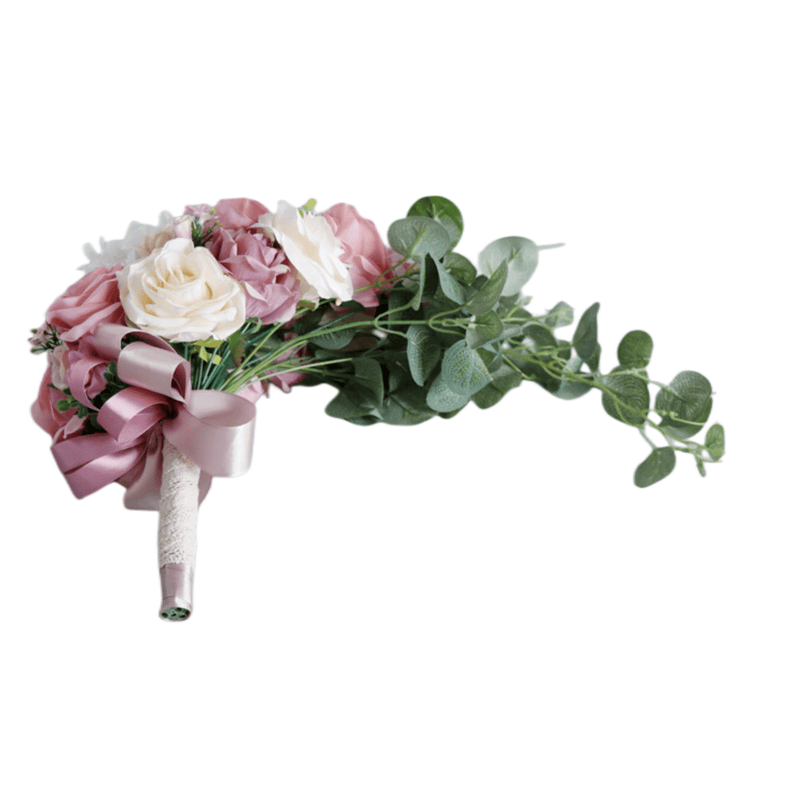 Bulk 9" Cascading Dusty Rose Bridal Bouquet Wedding Bouquets Wholesale