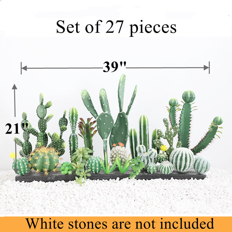 Ensemble en vrac de tiges de cactus pour aménagement paysager, plantes succulentes artificielles en gros