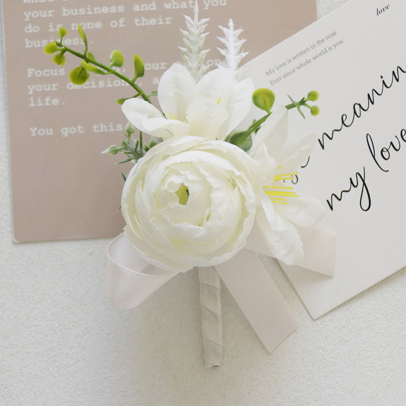 Bulk White Corsage and Boutonniere Rustic Vintage Weddings Proms Wholesale