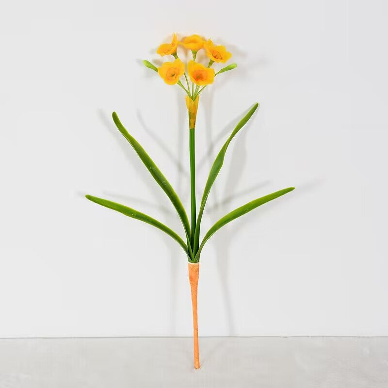 Bulk Daffodil Flowers Stems With Leaves Real Touch Flowers Narsissus Artificial Wholesale