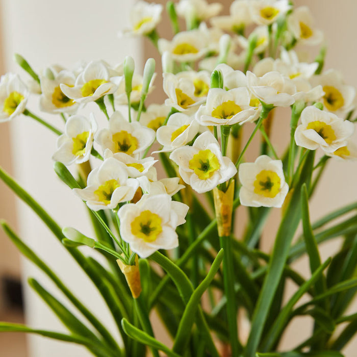 Bulk Daffodil Flowers Stems With Leaves Real Touch Flowers Narsissus Artificial Wholesale