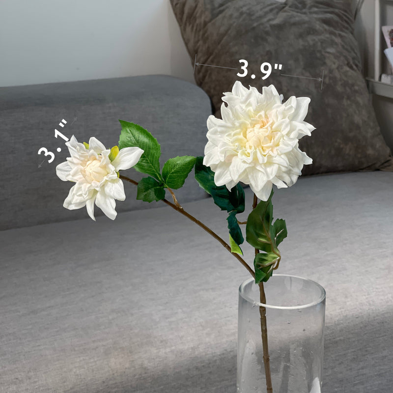 Tiges de dahlia au toucher réaliste de 23,6 pouces avec 2 têtes de fleurs en gros 