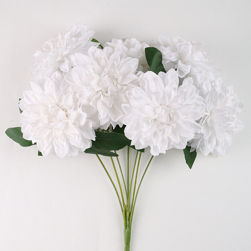 Bulk 18.8 inches Tall Dahlia Bush Bouquet Artificial Dahlia Silk Flowers Wholesale