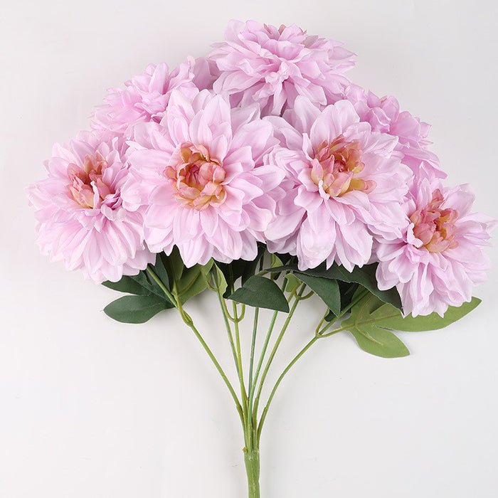 Bulk 18.8 inches Tall Dahlia Bush Bouquet Artificial Dahlia Silk Flowers Wholesale