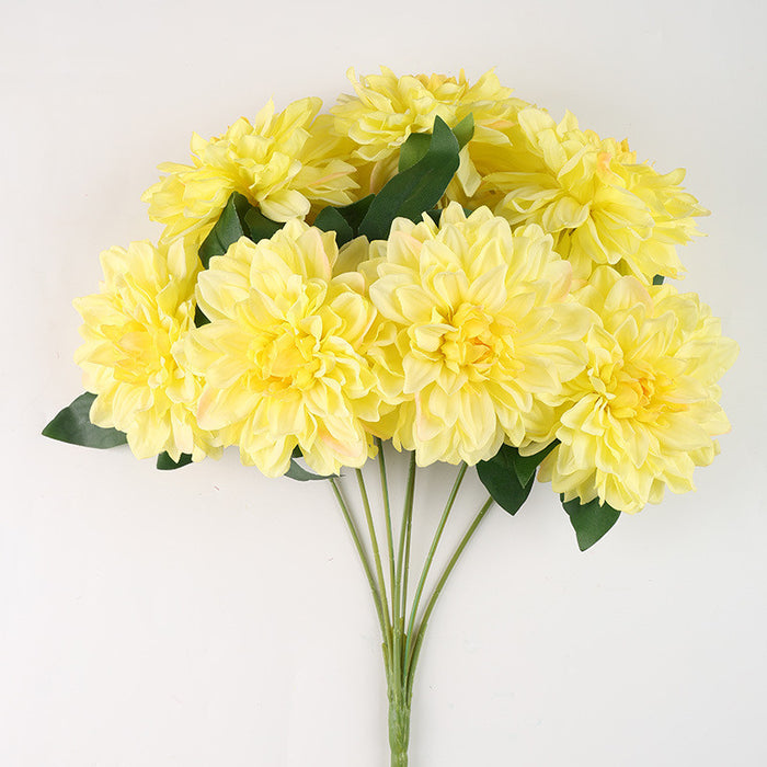 Bulk 18.8 inches Tall Dahlia Bush Bouquet Artificial Dahlia Silk Flowers Wholesale