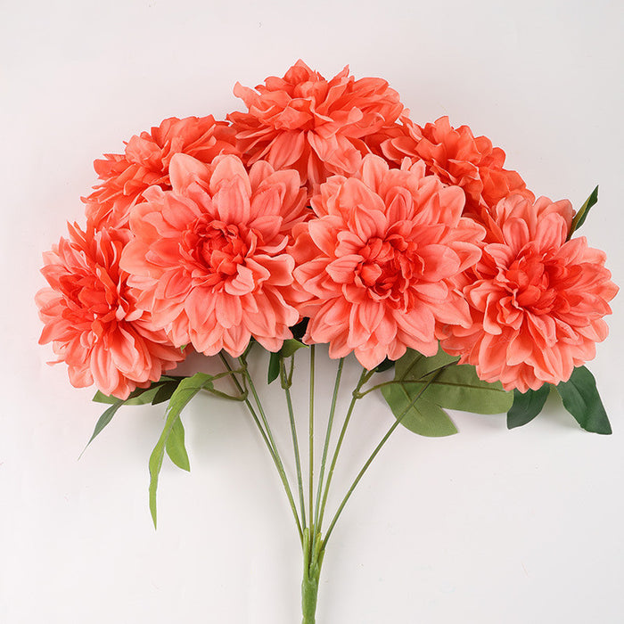 Bulk 18.8 inches Tall Dahlia Bush Bouquet Artificial Dahlia Silk Flowers Wholesale