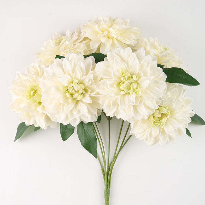 Bulk 18.8 inches Tall Dahlia Bush Bouquet Artificial Dahlia Silk Flowers Wholesale