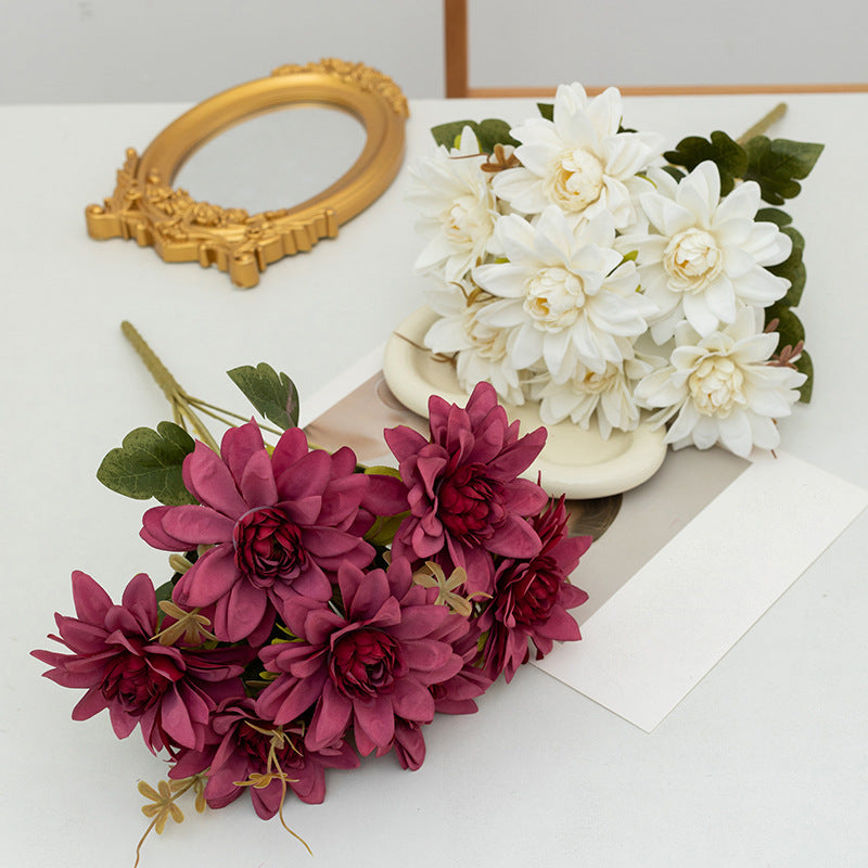 Bulk 16" Artificial Dahlia Bush Flowers Dahlia Arrangement Wholesale