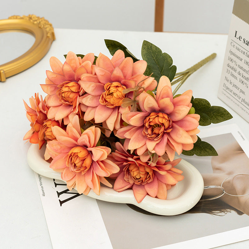 Bulk 16" Artificial Dahlia Bush Flowers Dahlia Arrangement Wholesale