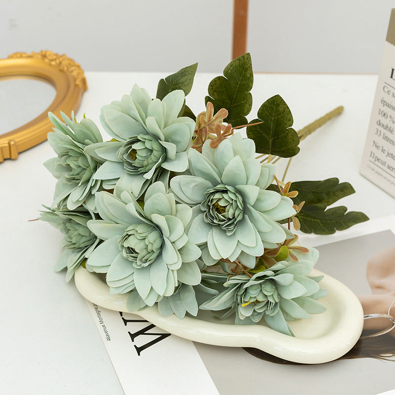 Bulk 16" Artificial Dahlia Bush Flowers Dahlia Arrangement Wholesale