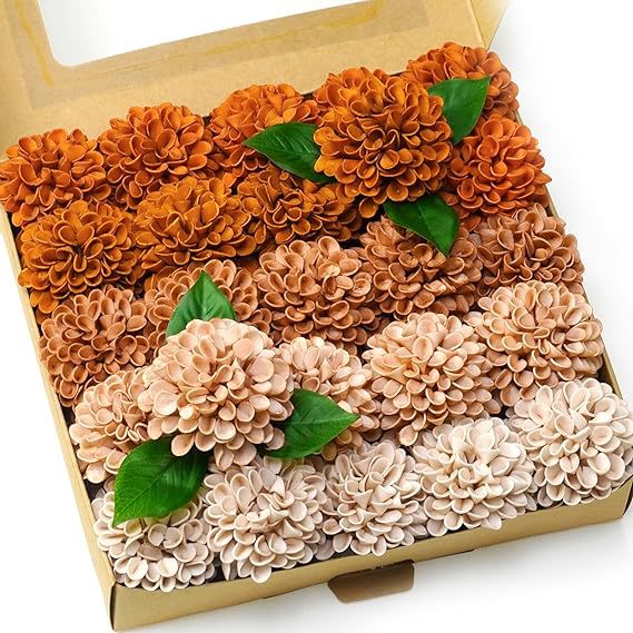 Bulk Artificial Dahlia Flowers Box 1970s Theme Wedding Floral with Stem for Wedding Centerpieces Arrangements Wholesale