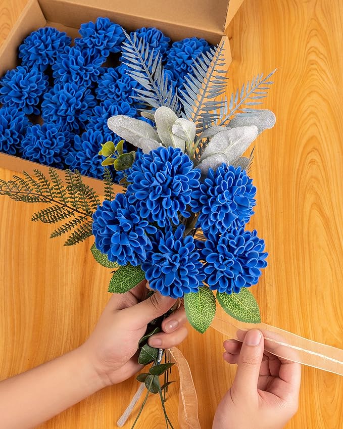 Bulk Artificial Dahlia Flowers Box 1970s Theme Wedding Floral with Stem for Wedding Centerpieces Arrangements Wholesale