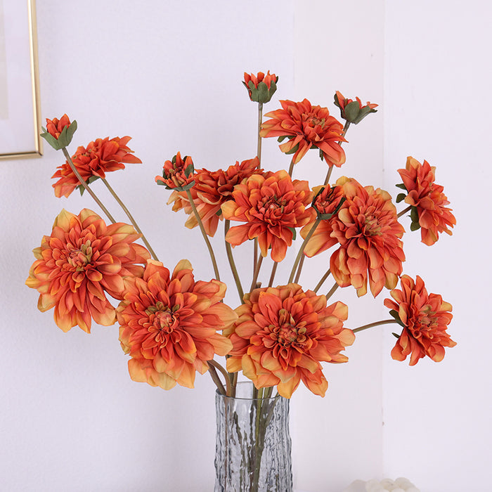 Bulk 26.7 inches Tall Retro Dahlia Spray Branch Faux Silk Flowers Wholesale