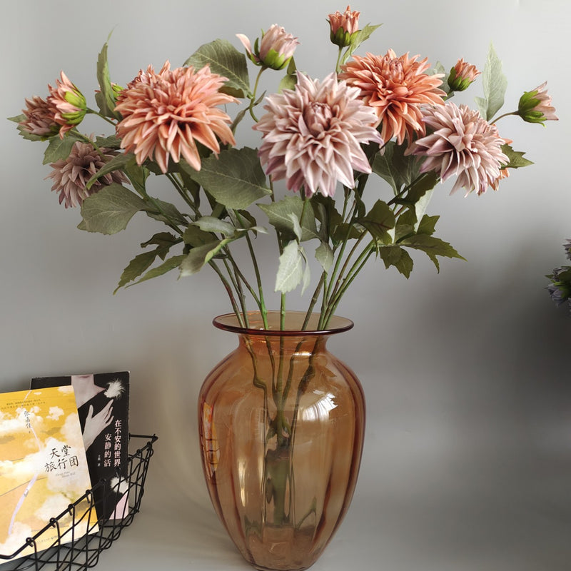 Bulk 29" Vintage Floral Dahlia Stem Spray Real Touch Floral Wholesale