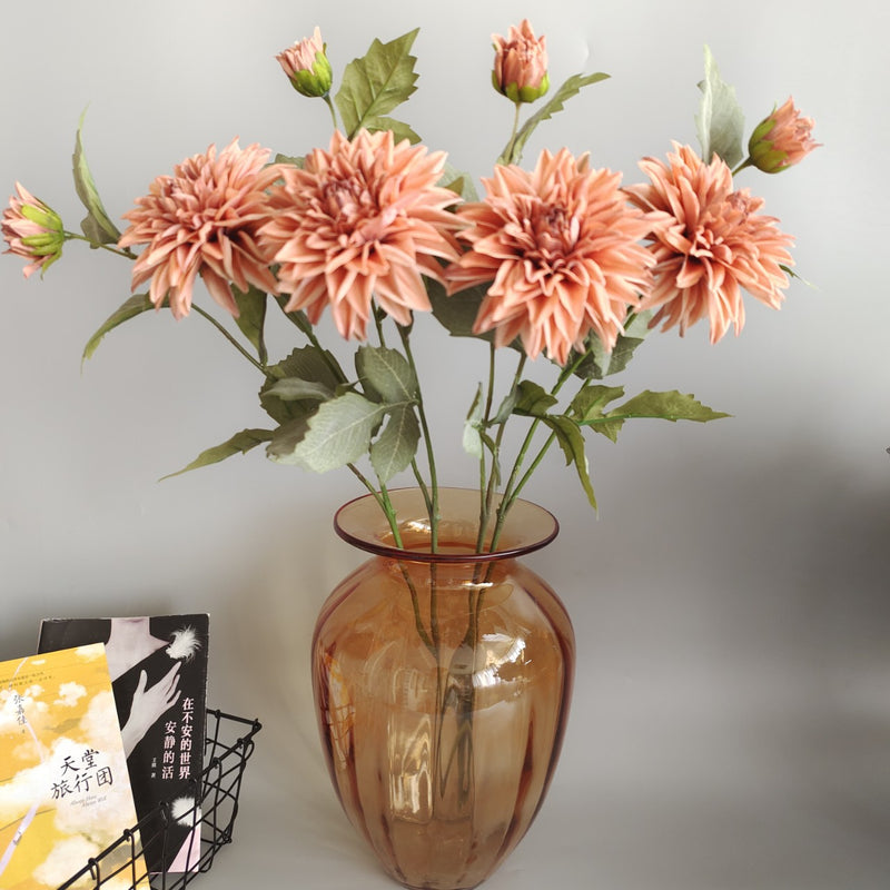 Bulk 29" Vintage Floral Dahlia Stem Spray Real Touch Floral Wholesale