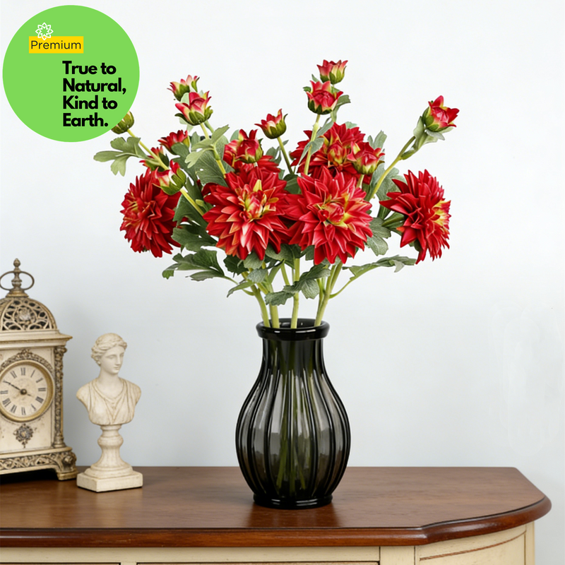 Dahlia artificiel en vrac de 24 pouces de haut avec tige au toucher réaliste, fleurs de dahlia artificielles en gros