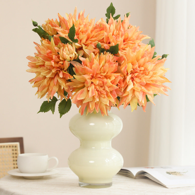 Bulk 25.5 Inch Artificial Autumn Hued Dahlia Stems - Realistic Fake Flowers for Floral Arrangements, Home Decor, Wedding, Thanksgiving Decorations Wholesale
