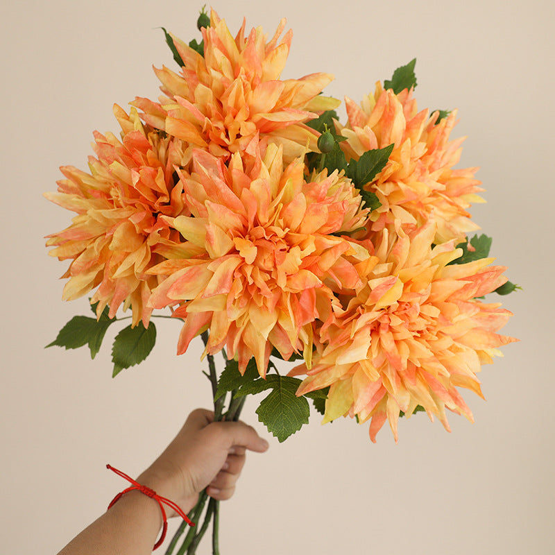 Bulk 25.5 Inch Artificial Autumn Hued Dahlia Stems - Realistic Fake Flowers for Floral Arrangements, Home Decor, Wedding, Thanksgiving Decorations Wholesale