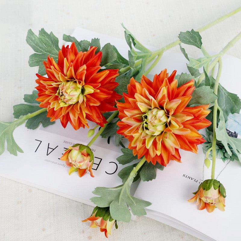 Dahlia artificiel en vrac de 24 pouces de haut avec tige au toucher réaliste, fleurs de dahlia artificielles en gros