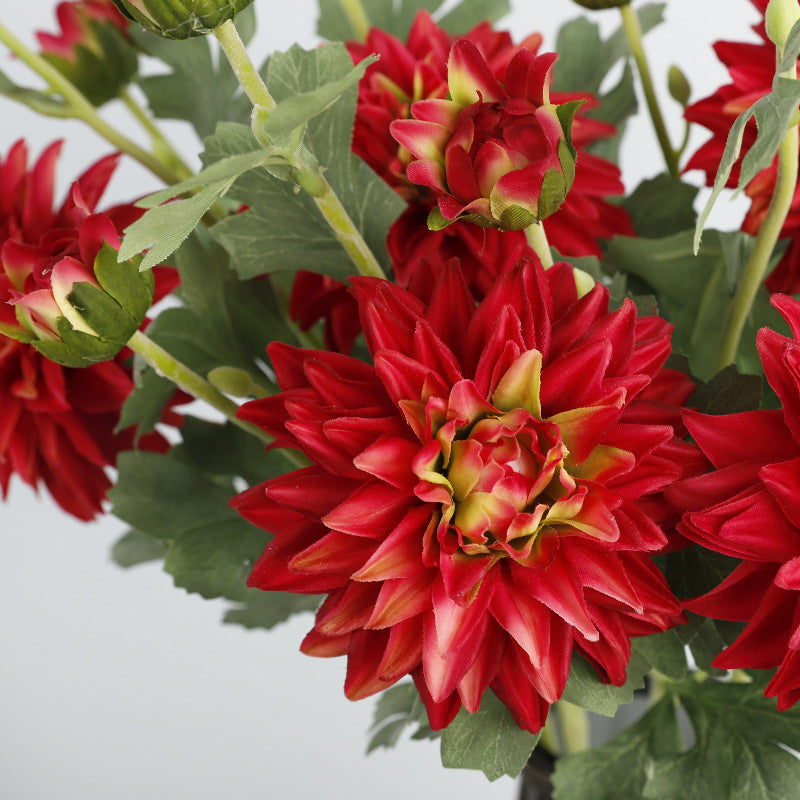 Dahlia artificiel en vrac de 24 pouces de haut avec tige au toucher réaliste, fleurs de dahlia artificielles en gros