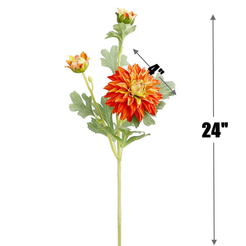 Dahlia artificiel en vrac de 24 pouces de haut avec tige au toucher réaliste, fleurs de dahlia artificielles en gros