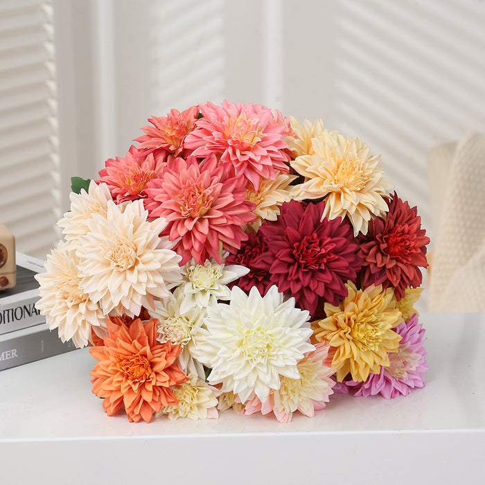 Bulk 20 inches Tall Dahlia Stem Spray Artificial Dahlia Silk Flowers Wholesale