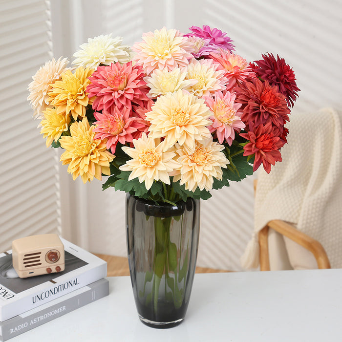 Bulk 20 inches Tall Dahlia Stem Spray Artificial Dahlia Silk Flowers Wholesale