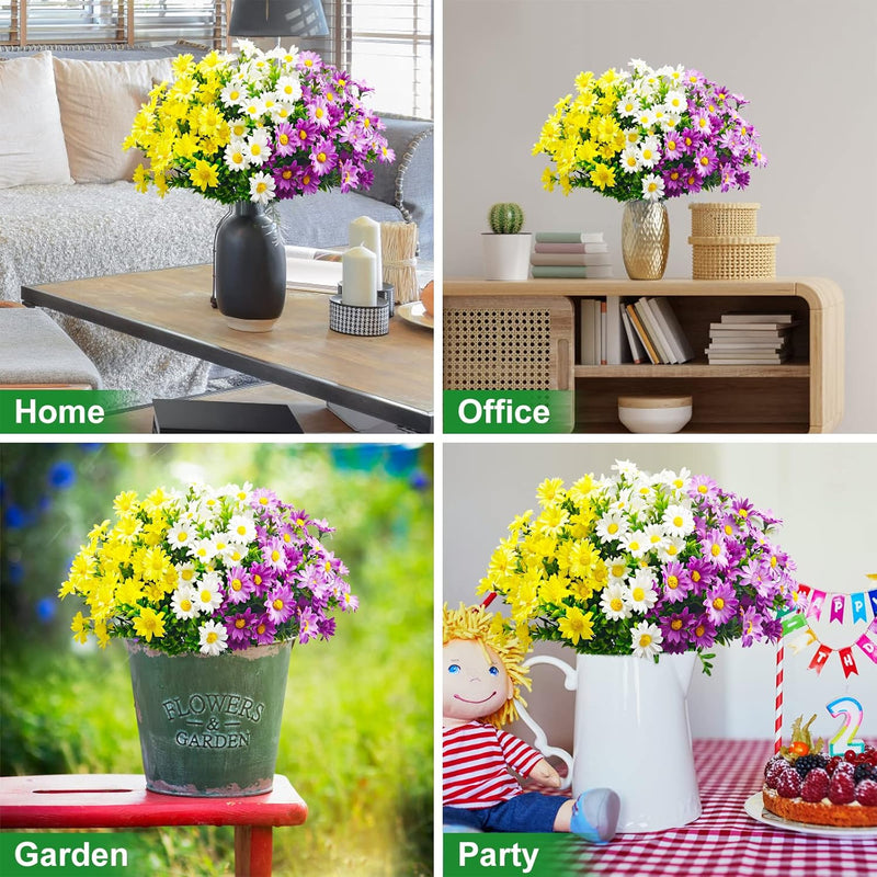 Fleurs de marguerites artificielles en vrac Arbustes résistants aux UV Plantes pour l'extérieur Vente en gros