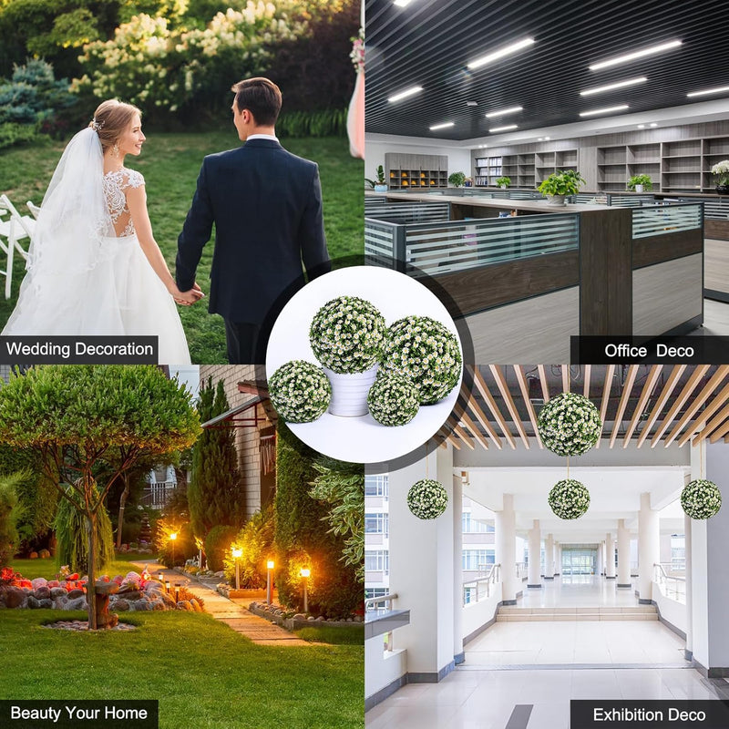 Bulk 9.8" Daisy Artificial Plant Topiary Ball Hanging Faux Plants Balls Wholesale