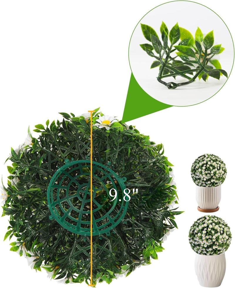 Bulk 9.8" Daisy Artificial Plant Topiary Ball Hanging Faux Plants Balls Wholesale
