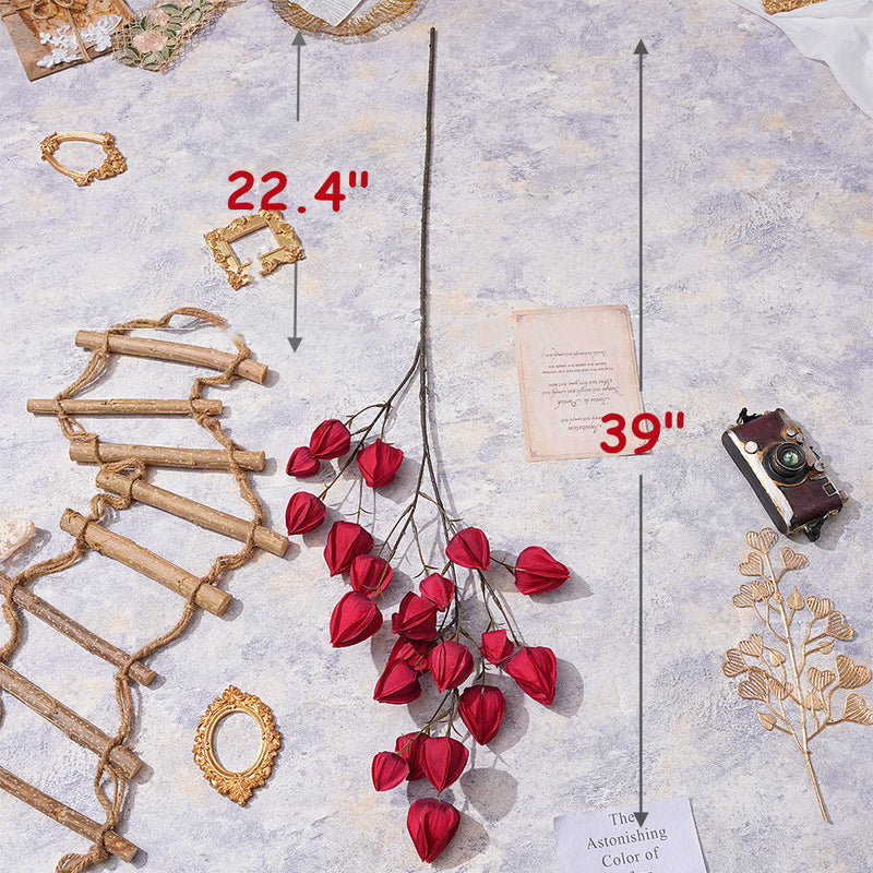 Bulk Extra Long 39" Dangling Fruit Vine Lantern Flower Stem Artificial Floral Wedding Party Wholesale