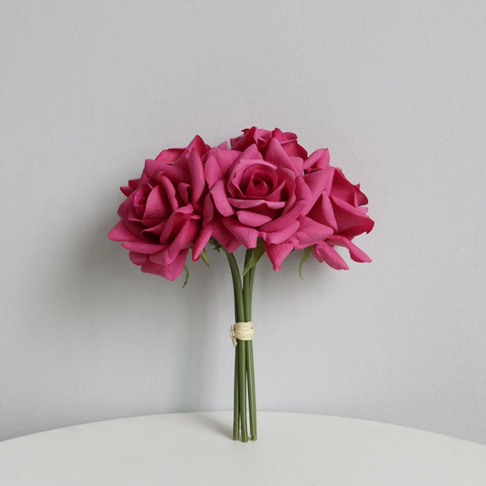 Ramo de rosas a granel de 10 ", arreglos de flores artificiales de tacto Real, decoraciones de mesa, venta al por mayor