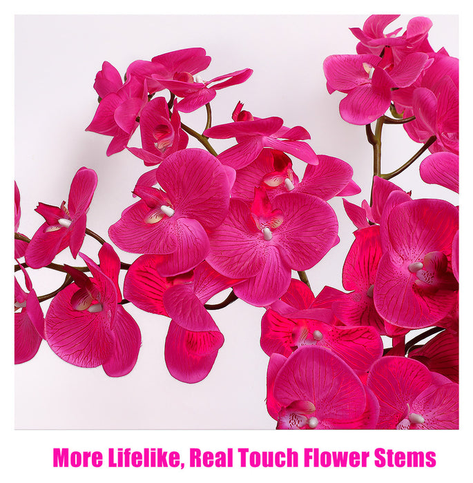 Bulk 39 inches Tall Deep Magenta Phalaenopsis Orchid Real Touch Stems  Fuchsia Orchids Wholesale