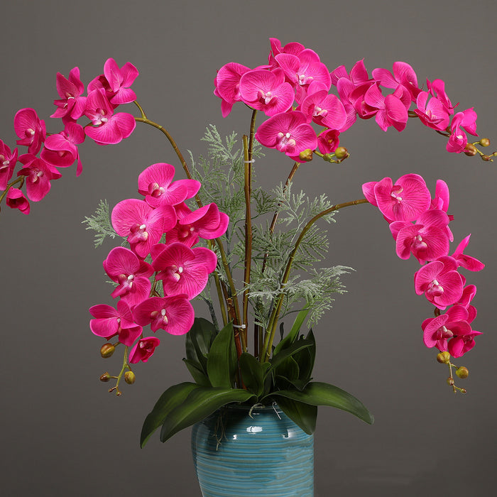 Bulk 39 inches Tall Deep Magenta Phalaenopsis Orchid Real Touch Stems  Fuchsia Orchids Wholesale