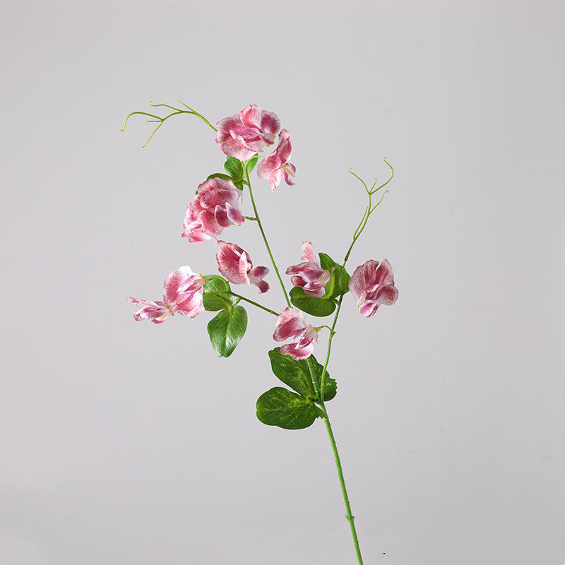 Tiges de fleurs de pois de senteur en vrac, vaporisateur Real Touch Floral Pea avec feuilles, vente en gros