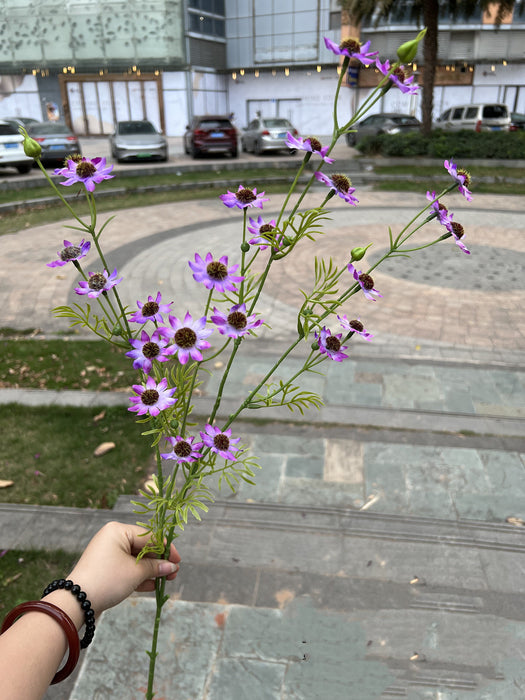 Bulk 10pcs 34" September Birth Flower Aster Spray Branches Bouquet Long Stems Artificial Silk Flowers Wholesale