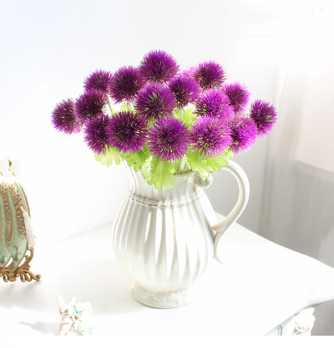 20 piezas de flores artificiales de diente de león bola verde sobre armarios de cocina 