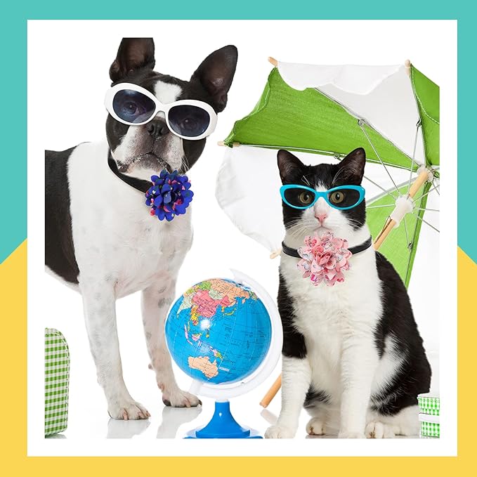 Bulk 10Pcs Silk Flowers Pet Flower Bow Ties Collar Flowers for Wedding Photo Prop Wholesale